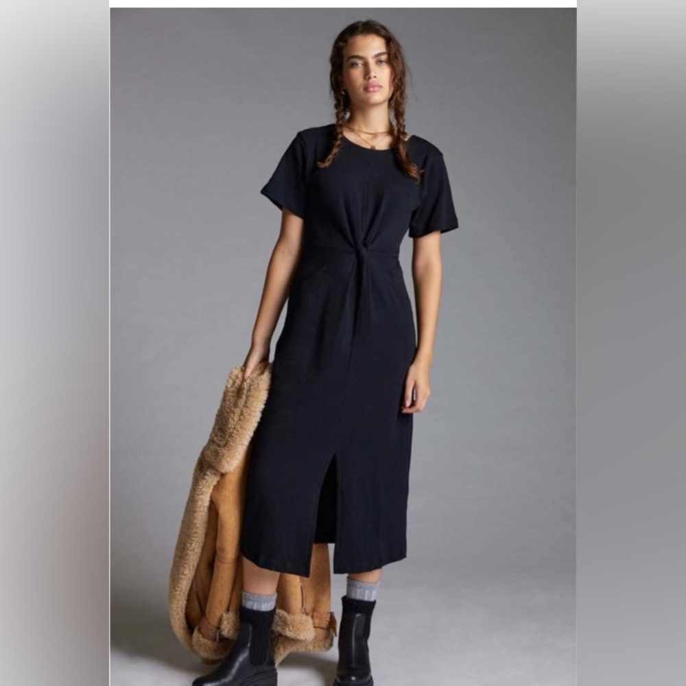 Twist Front Dress MIDI Daily Practice Anthropologie